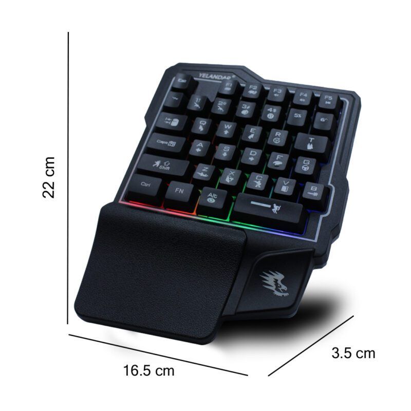 Teclado Gaming de Una Mano con Retroiluminación K7 - Imagen 6
