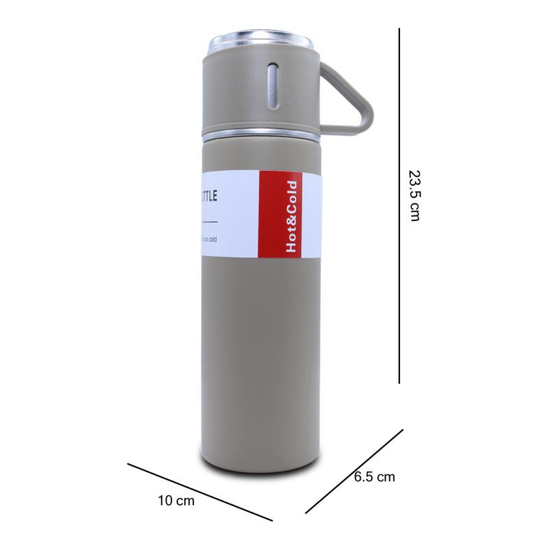 Termo de Acero Inoxidable con Tazas para Viaje de 500mL BT301 - Imagen 6