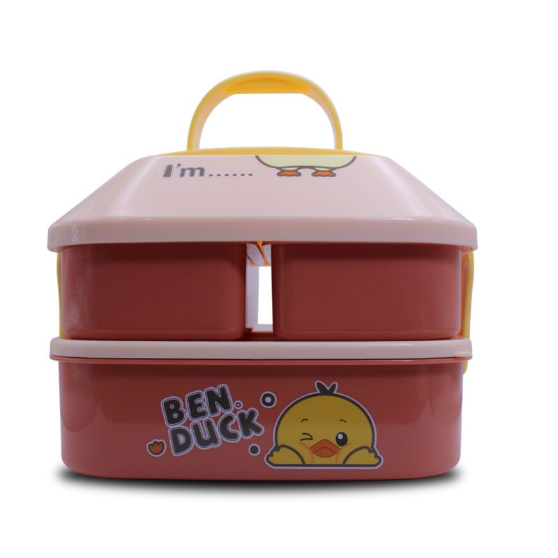 Tupper, Contenedor para Lunch, Bento de 2 Niveles con Tres Contenedores y Cubiertos YUDA16117 - Imagen 9