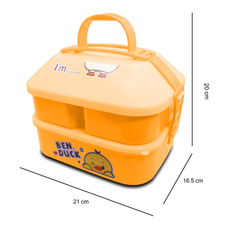 Tupper, Contenedor para Lunch, Bento de 2 Niveles con Tres Contenedores y Cubiertos YUDA16117 - Imagen 7