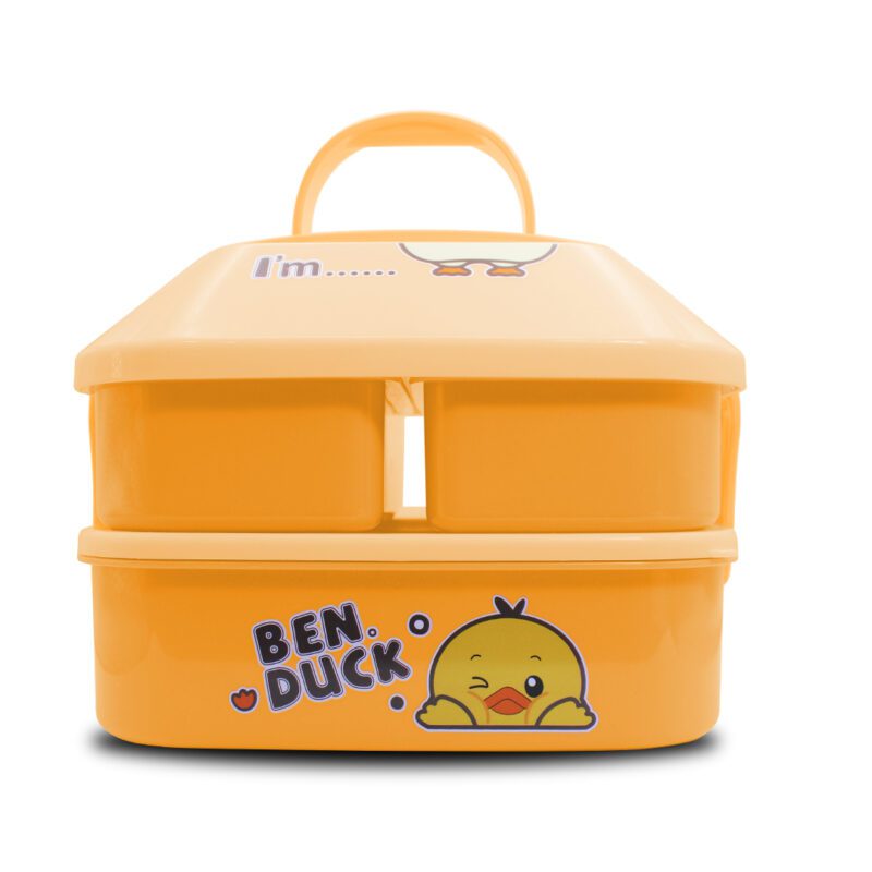 Tupper, Contenedor para Lunch, Bento de 2 Niveles con Tres Contenedores y Cubiertos YUDA16117 - Imagen 2