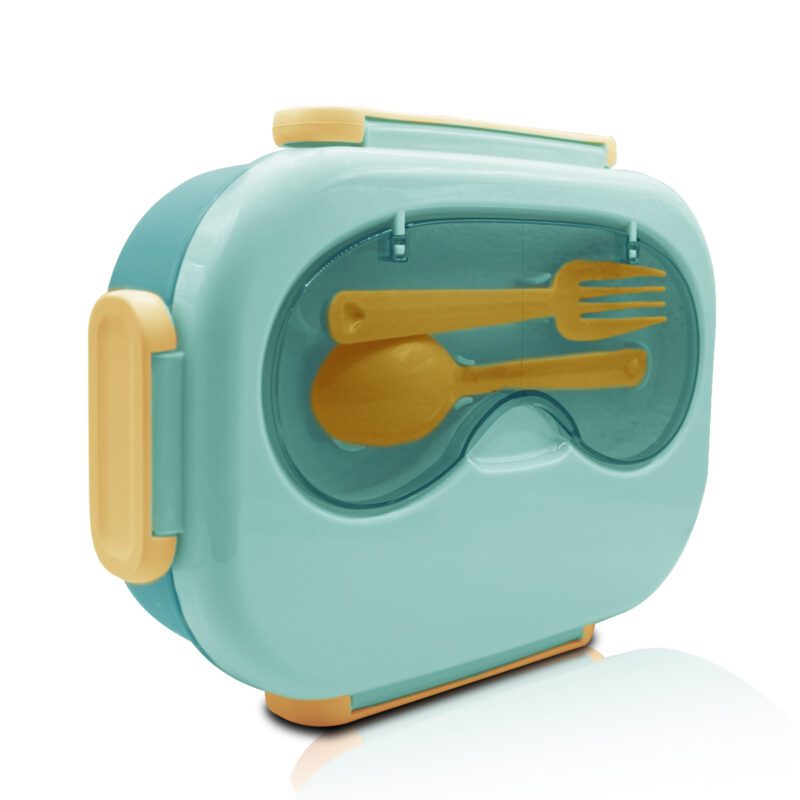 Tupper, Contenedor para Lunch Rectangular con Tres Divisores y Cubiertos YUDA16288