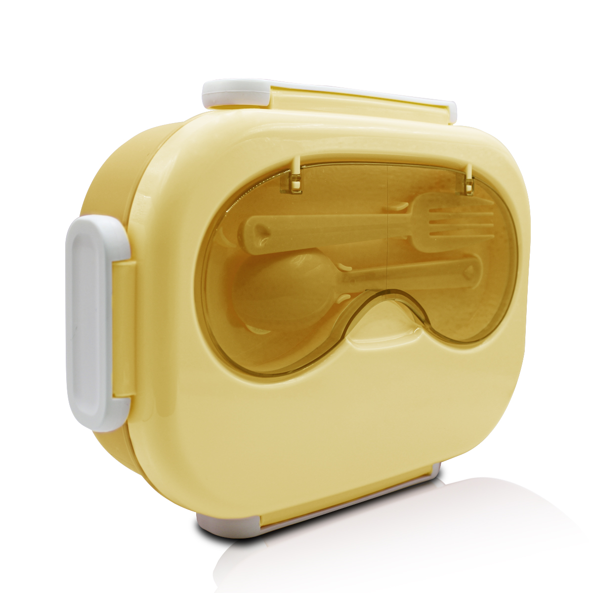 Tupper lunch box rectangular de 3 compartimentos con cubiertos y