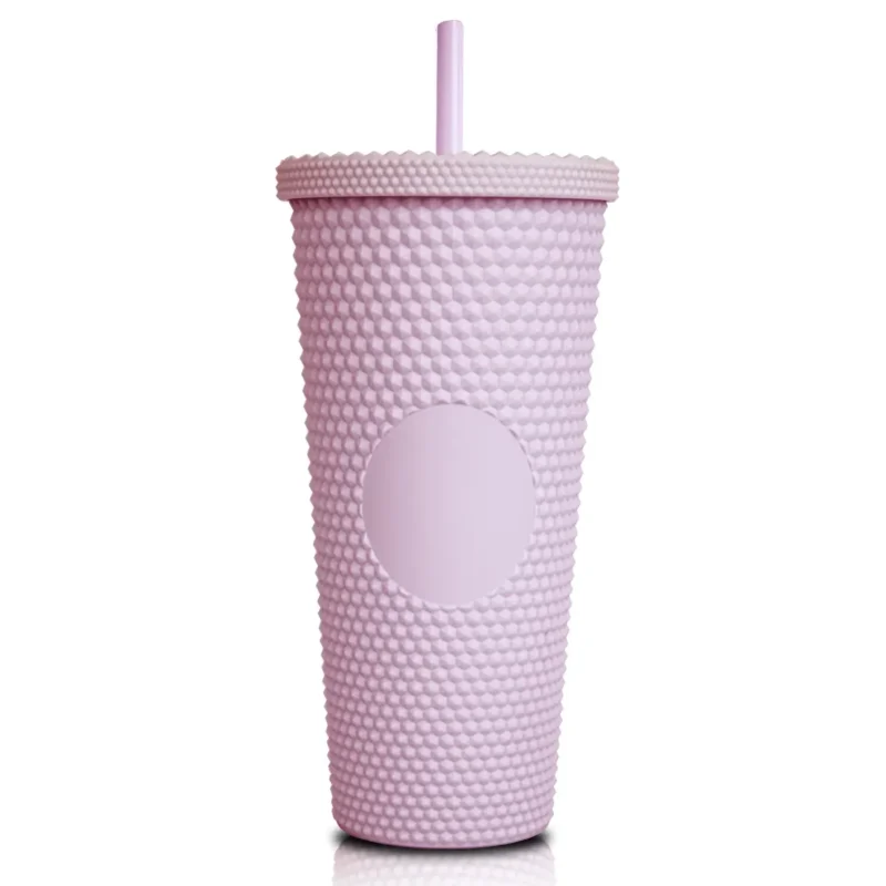 Vaso Texturizado con Tapa y Popote para Smoothies Tipo Starbucks 710 ml BWB1780 - Imagen 14