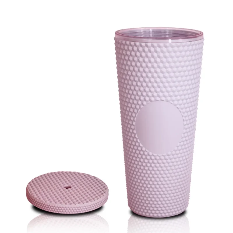Vaso Texturizado con Tapa y Popote para Smoothies Tipo Starbucks 710 ml BWB1780 - Imagen 15