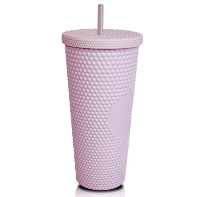 Vaso Texturizado con Tapa y Popote para Smoothies Tipo Starbucks 710 ml BWB1780 - Imagen 16