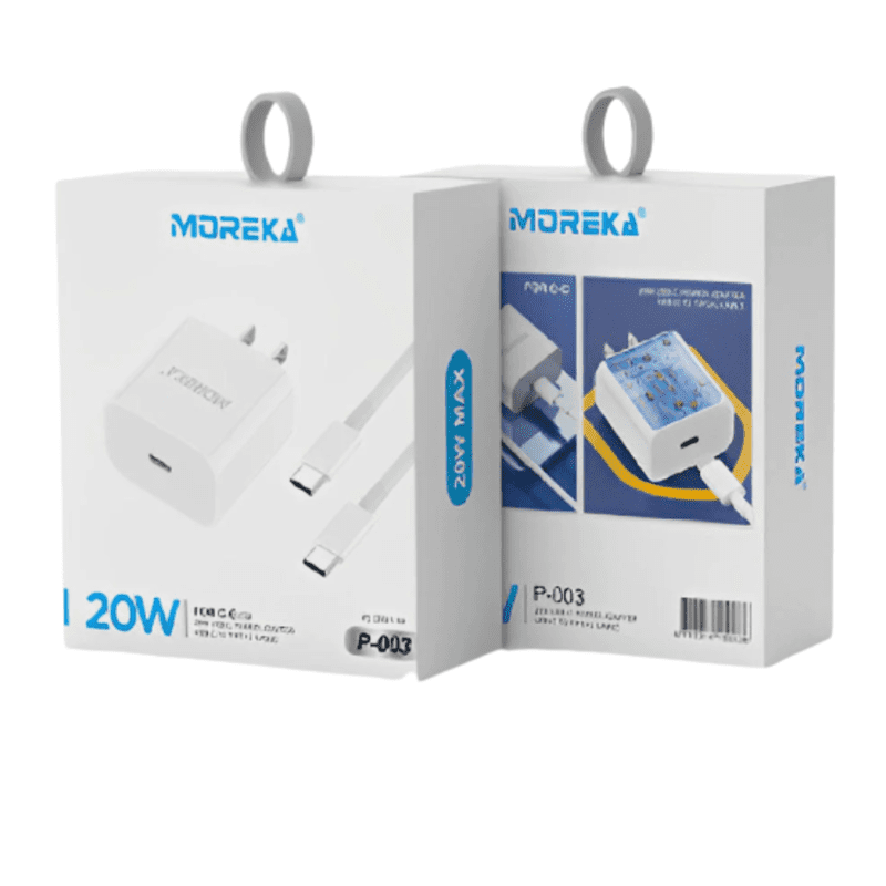 Turbo Cargador MOREKA 20W, 3.1A Incluye Cable C a C P203 - Imagen 2