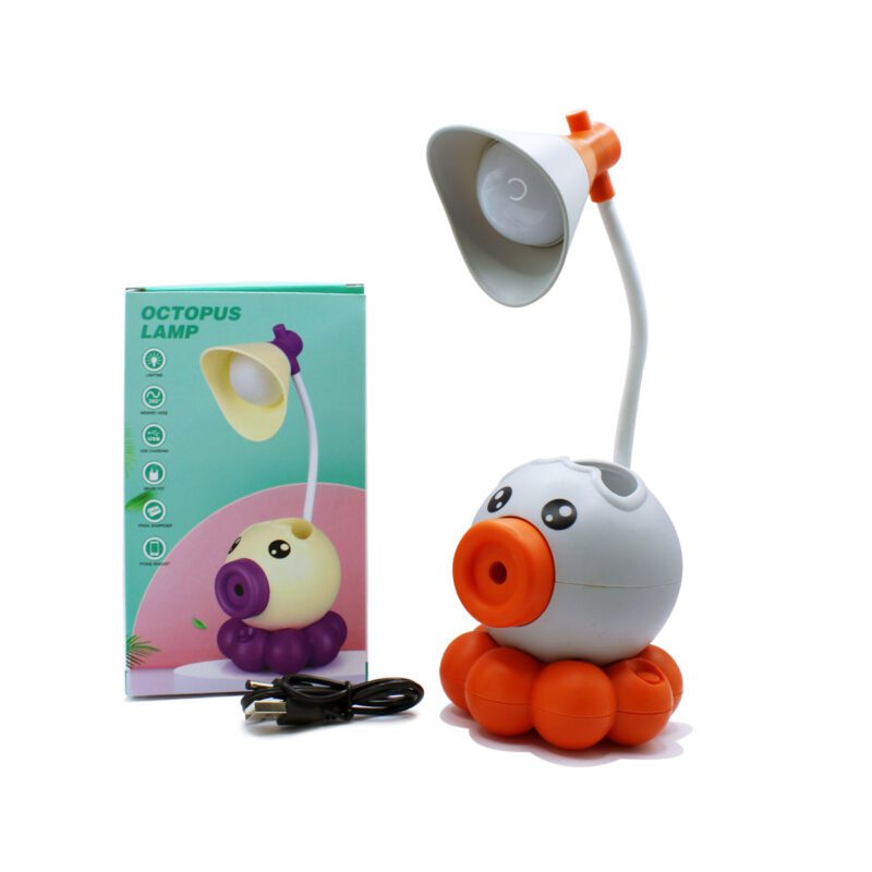 Lámpara Recargable de Escritorio con Sacapuntas y Figura de Pulpo LED1224