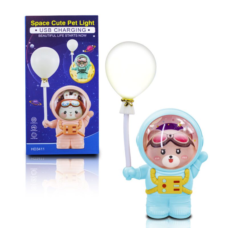 Lámpara LED de Escritorio Recargable con Sacapuntas y Figura de Animal Astronauta LED1203 - Imagen 13