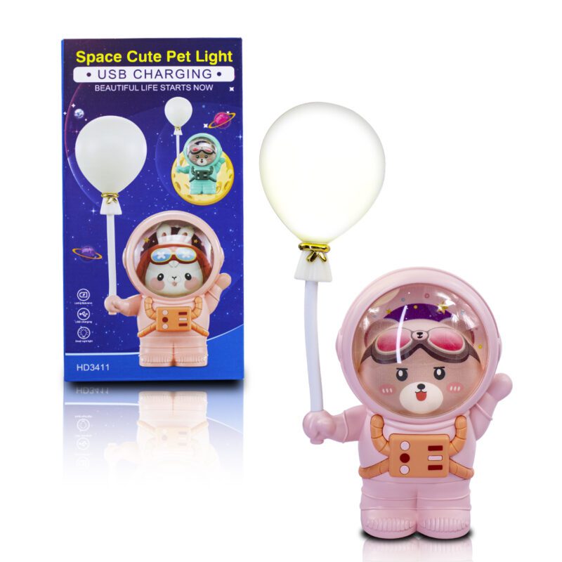 Lámpara LED de Escritorio Recargable con Sacapuntas y Figura de Animal Astronauta LED1203 - Imagen 17