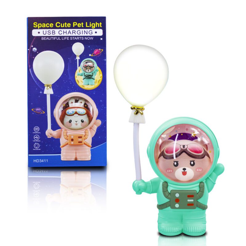 Lámpara LED de Escritorio Recargable con Sacapuntas y Figura de Animal Astronauta LED1203 - Imagen 20