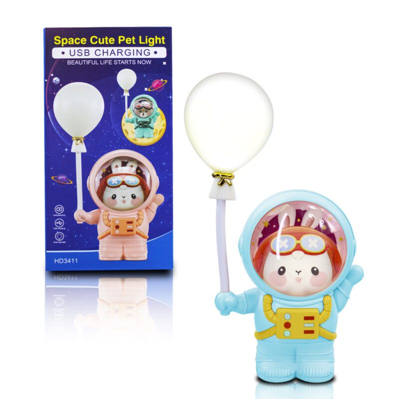Lámpara LED de Escritorio Recargable con Sacapuntas y Figura de Animal Astronauta LED1203