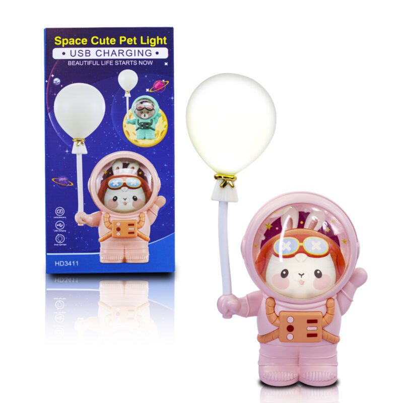 Lámpara LED de Escritorio Recargable con Sacapuntas y Figura de Animal Astronauta LED1203 - Imagen 5