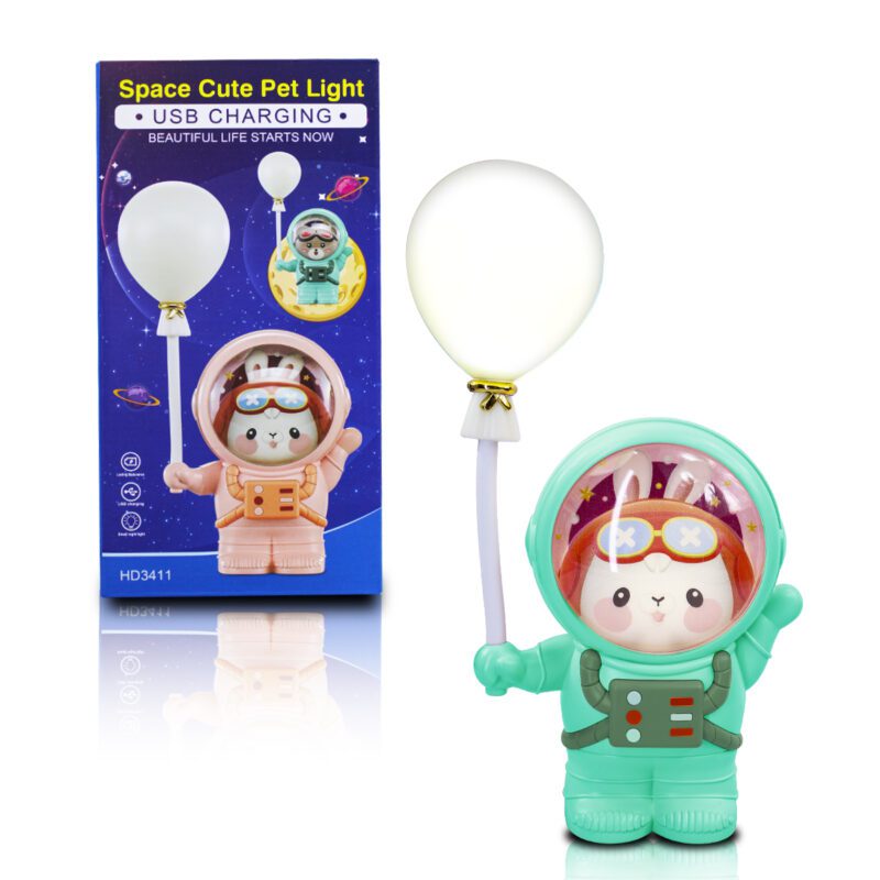 Lámpara LED de Escritorio Recargable con Sacapuntas y Figura de Animal Astronauta LED1203 - Imagen 9