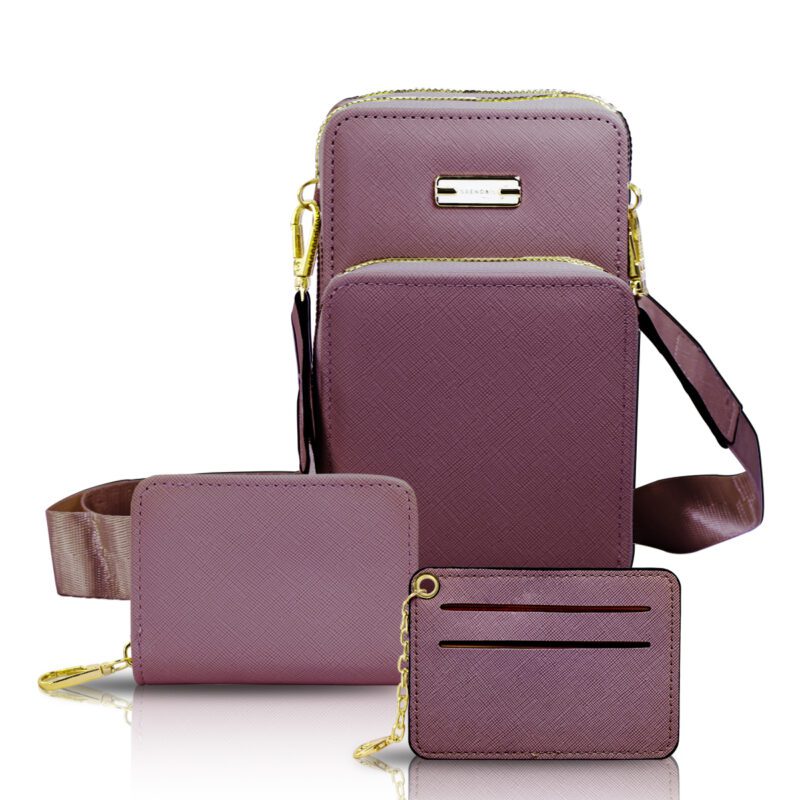 Combo de Bolsa Crossbody, Monedero y Tarjetero GRENOBIL D3981-
