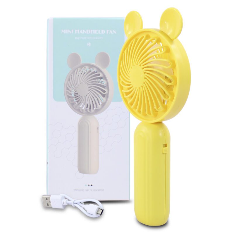 Mini ventilador de mano Ventilador portátil para acampar o practicar deportes Ventilador de mesa de escritorio personal, con orejas
