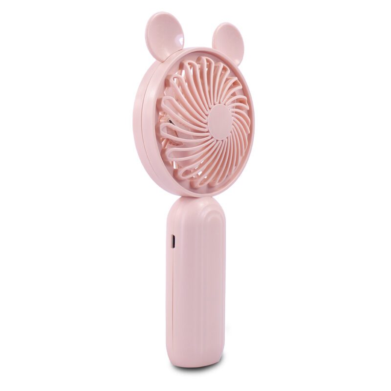 Mini ventilador de mano Ventilador portátil para acampar o practicar deportes Ventilador de mesa de escritorio personal, con orejas - Imagen 11